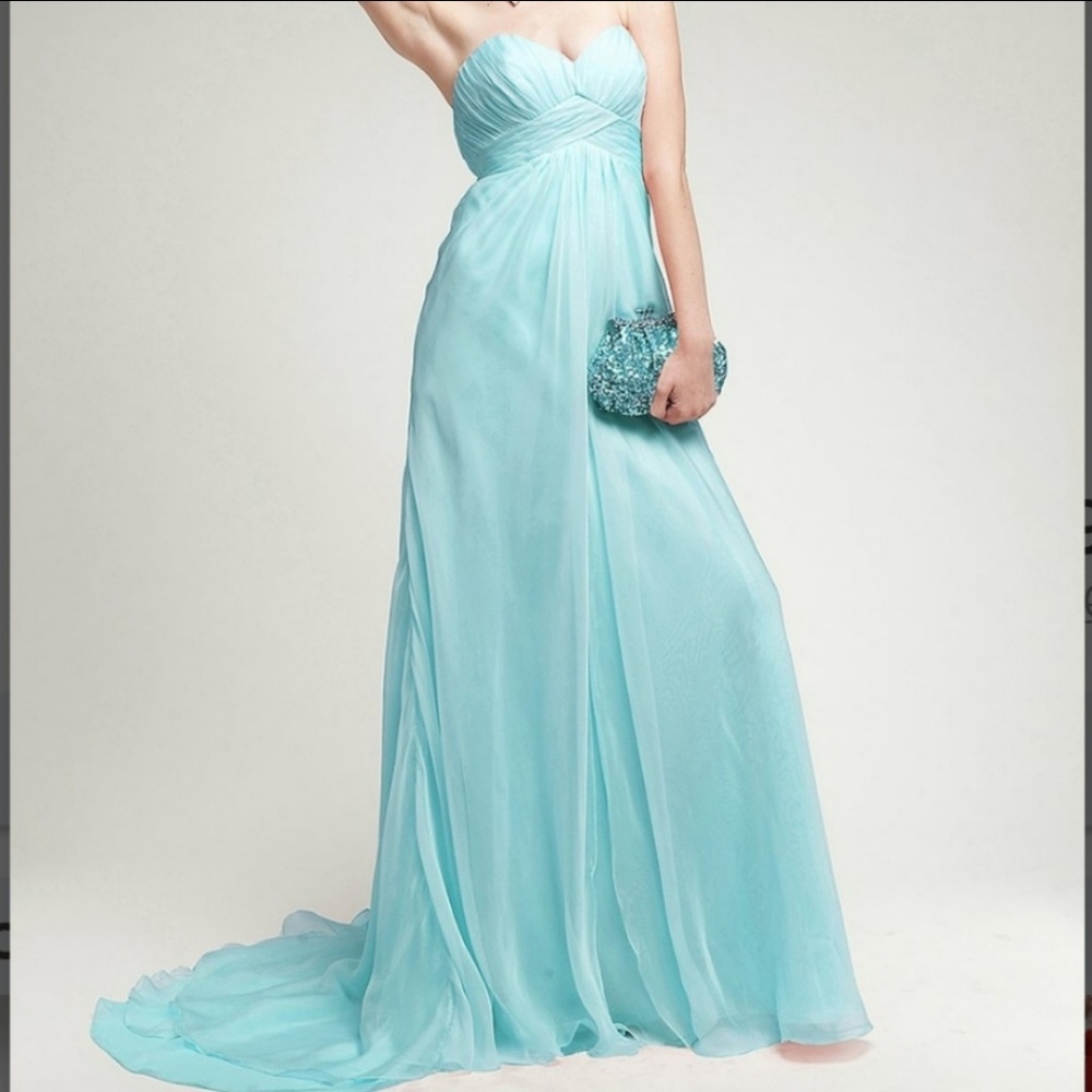 Plus Size Aqua Chiffon Dress